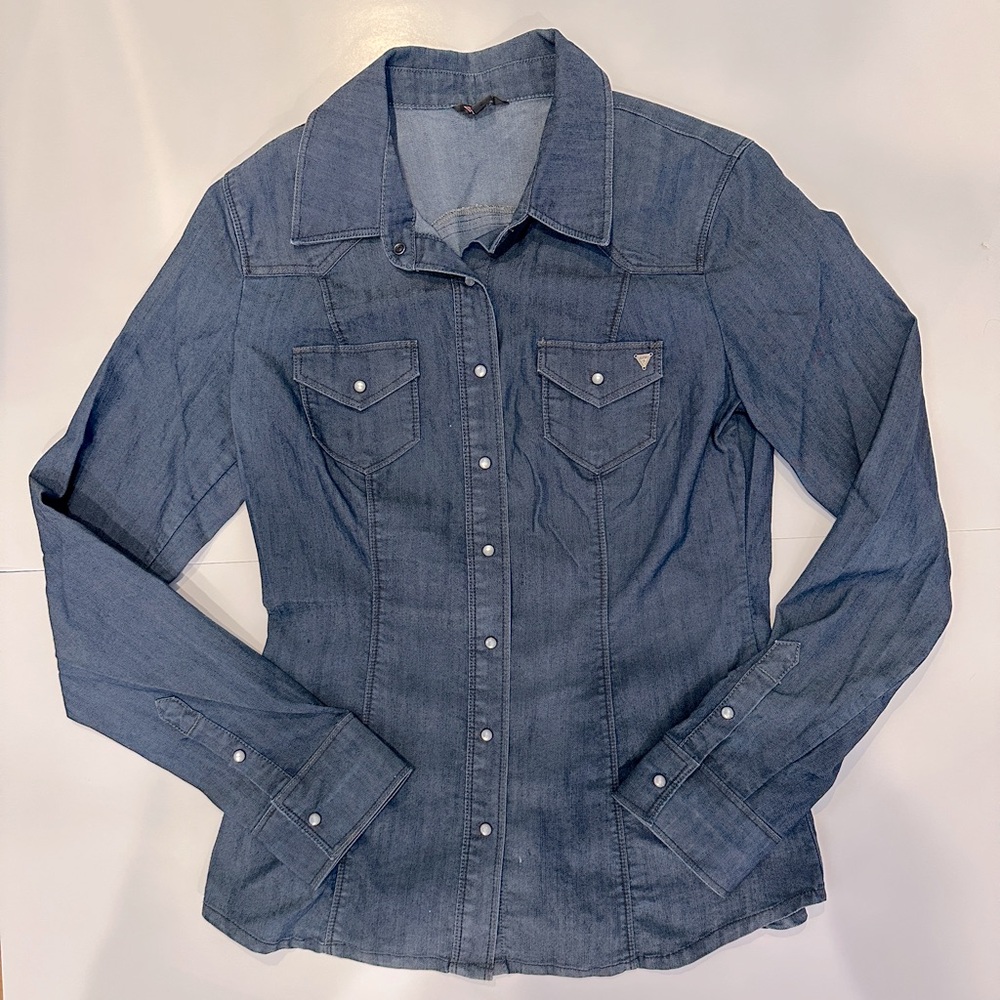 Guess Indigo Button-Up Shirt